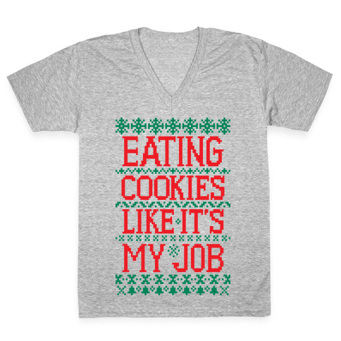 Eating Cookies Like It's My Job V-Neck Tee Shirt