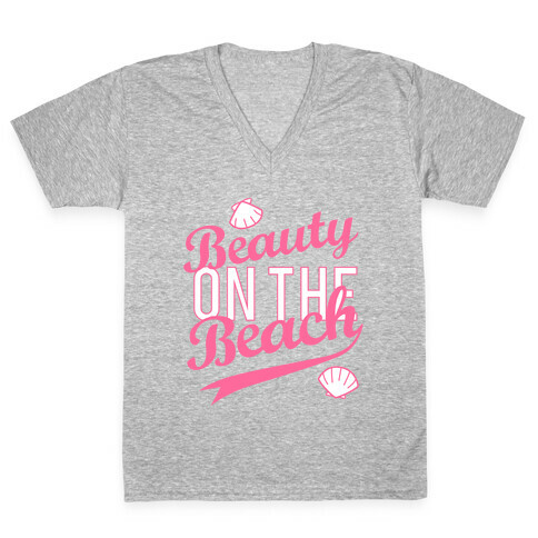Beauty On The Beach (Baseball Tee) V-Neck Tee Shirt