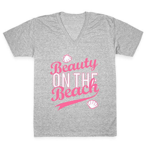 Beauty on the Beach (Dark Tank) V-Neck Tee Shirt