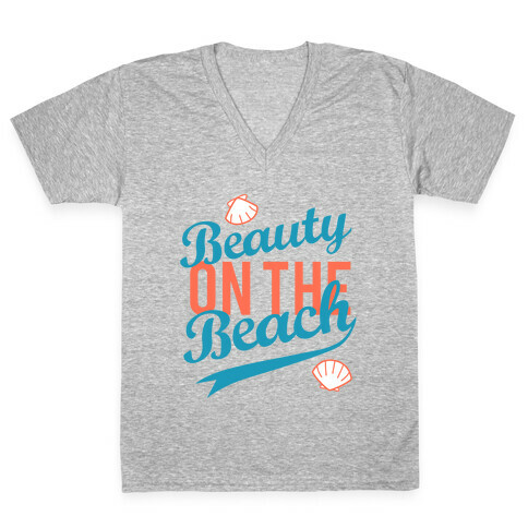 Beauty On The Beach (Tank) V-Neck Tee Shirt