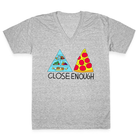 Pizza Pyramid (Close Enough) V-Neck Tee Shirt
