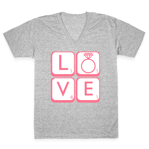 Love Scrabble V-Neck Tee Shirt