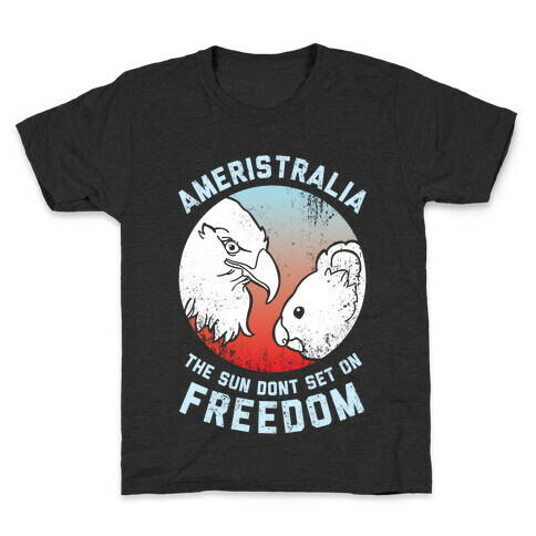 The Sun Dont Set On Freedom (Patriotic Ameristralia) Kids T-Shirt