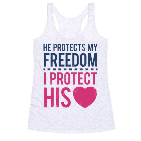 My Freedom, His Heart Racerback Tank Top