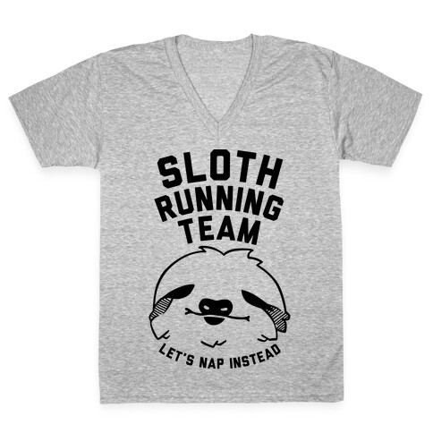 Sloth Running Team V-Neck Tee Shirt