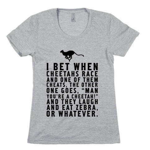 Cheetah Races Womens T-Shirt