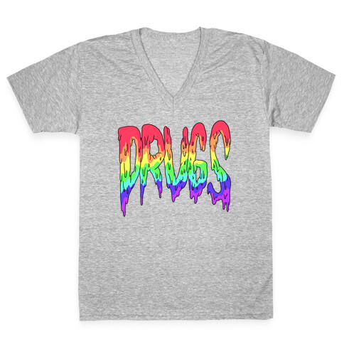 Drugs (Rainbow) V-Neck Tee Shirt