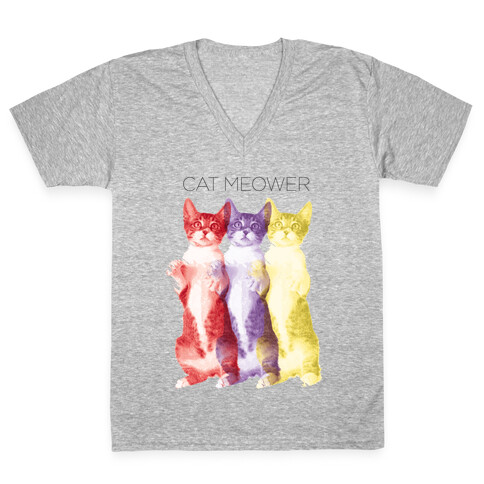 Cat Meower V-Neck Tee Shirt