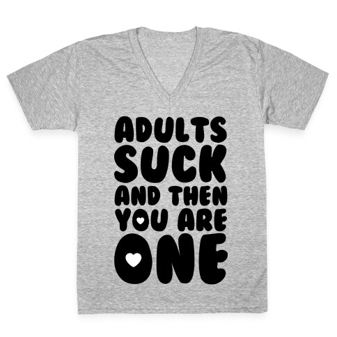 Adults Suck V-Neck Tee Shirt