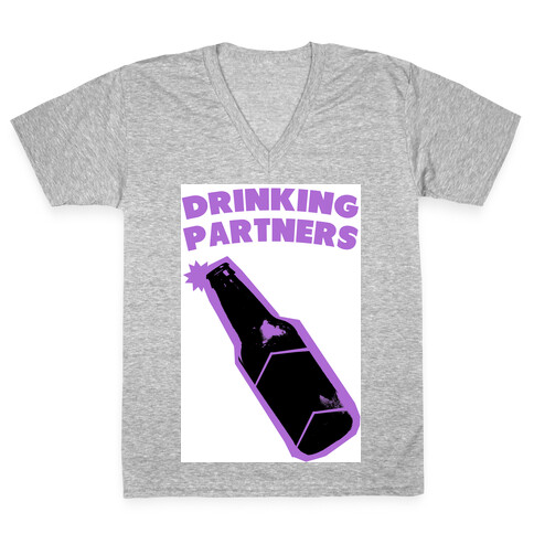 Drinking Partners (Purple) V-Neck Tee Shirt