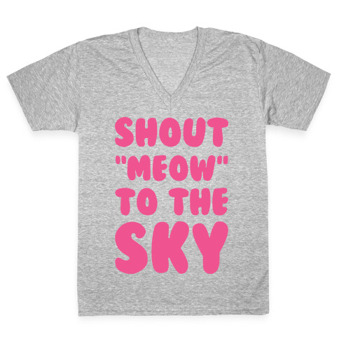 Shout Meow to the Sky V-Neck Tee Shirt