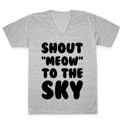 Shout Meow to the Sky V-Neck Tee Shirt