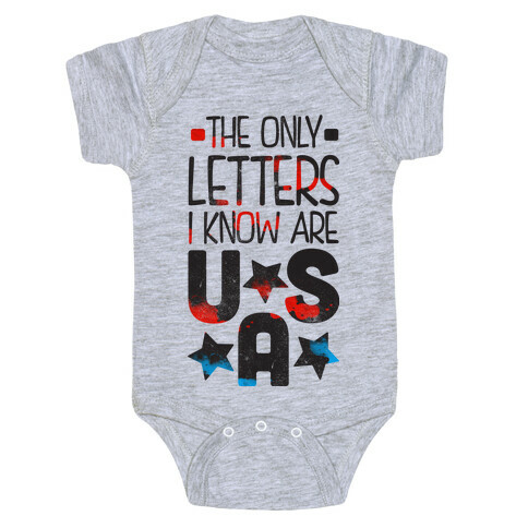 The Only Letters Are USA (Tank) Baby One-Piece