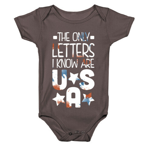 The Only Letters Are USA (Dark) Baby One-Piece