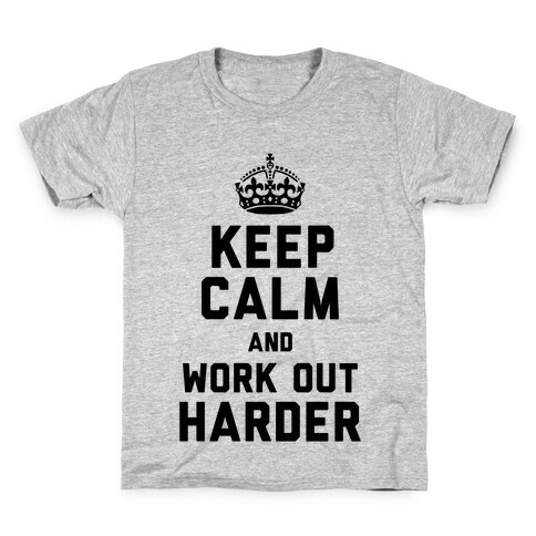 Keep Calm and Work Out Harder (Neon Tank) Kids T-Shirt