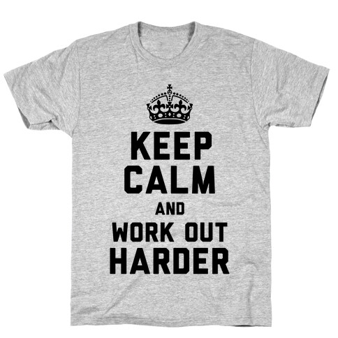 Keep Calm and Work Out Harder (Neon Tank) T-Shirt
