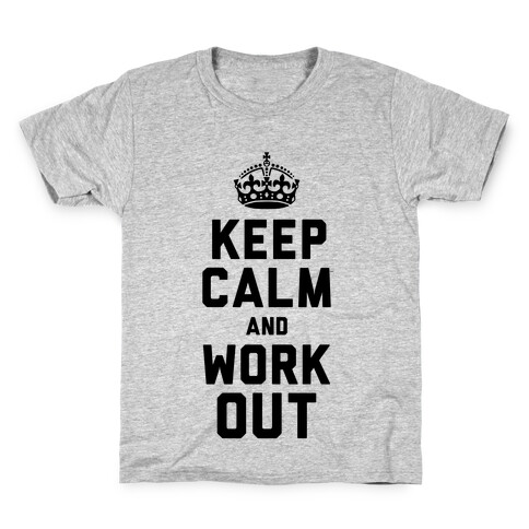 Keep Calm and Work Out (Neon Tank) Kids T-Shirt