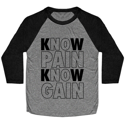 Know Pain Know Gain (Neon Tank) Baseball Tee