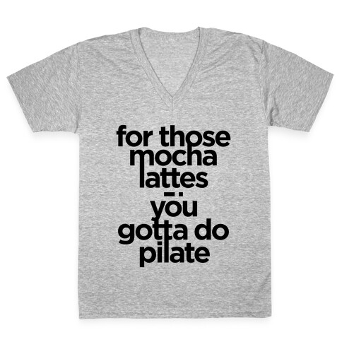 Mocha Latte Pilate (Tank) V-Neck Tee Shirt