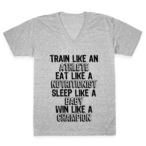 Train, Eat, Sleep, Win V-Neck Tee Shirt
