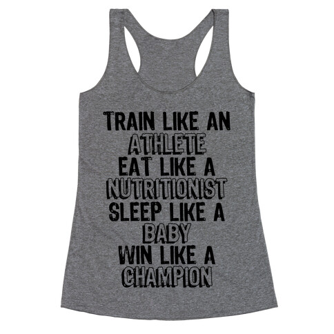 Train, Eat, Sleep, Win Racerback Tank Top