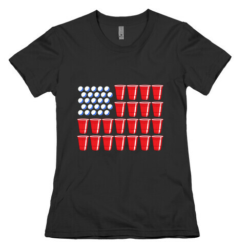 Beer Pong Flag Womens T-Shirt
