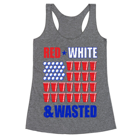 Red, White & Wasted Racerback Tank Top