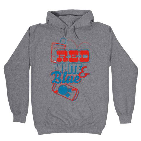 Red White and Blue Hooded Sweatshirt