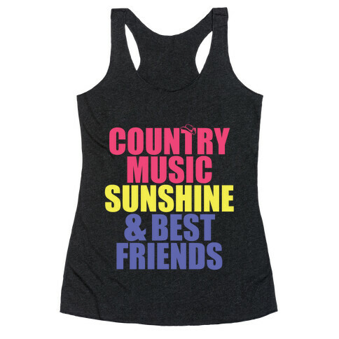 Music, Sun, Friends Racerback Tank Top