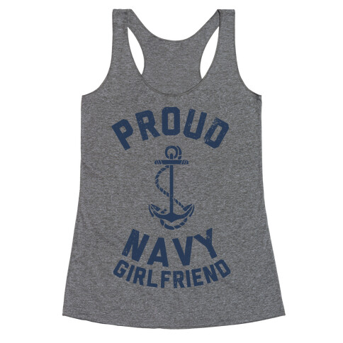 Proud Navy Girlfriend Racerback Tank Top