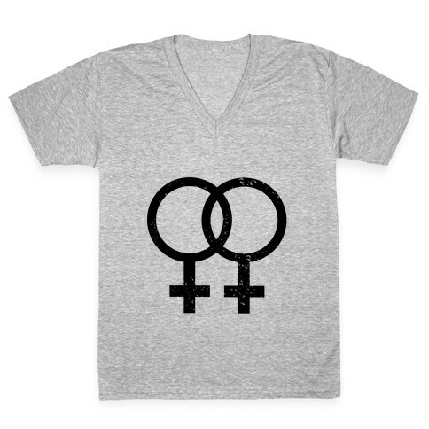 Lesbian Pride V-Neck Tee Shirt