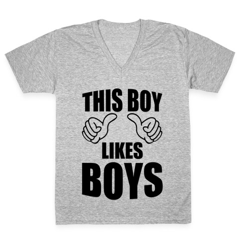This Boy Likes Boys V-Neck Tee Shirt