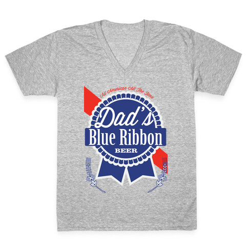 Dad's Blue Ribbon V-Neck Tee Shirt