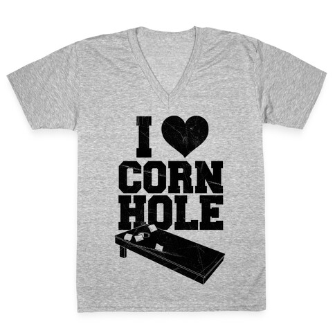 I Heart Cornhole V-Neck Tee Shirt