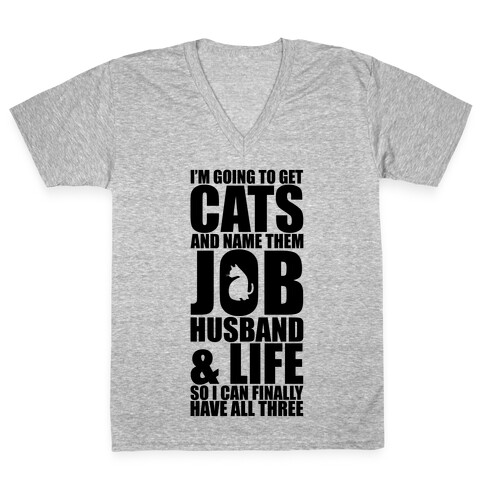 Cats V-Neck Tee Shirt