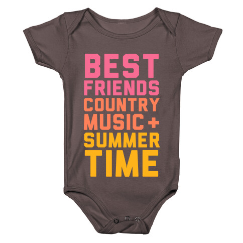 Best Friends, Country Music + Summer Time Baby One-Piece