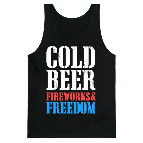 Cold Beer, Fireworks, & Freedom Tank Top