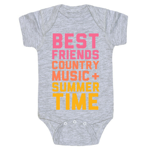 Best Friends, Country Music + Summer Time Baby One-Piece