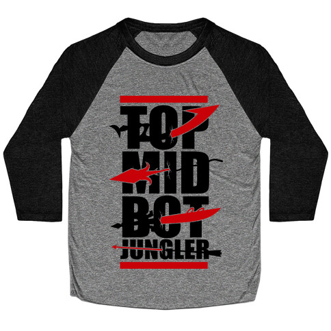 Top Mid Bot Jungler Baseball Tee