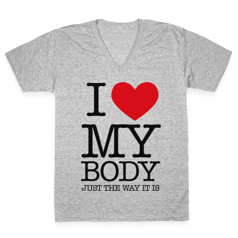 I Heart My Body V-Neck Tee Shirt