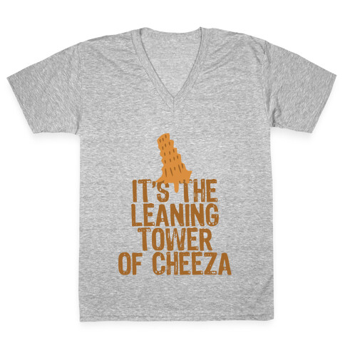 Leaning Tower of Cheeza V-Neck Tee Shirt