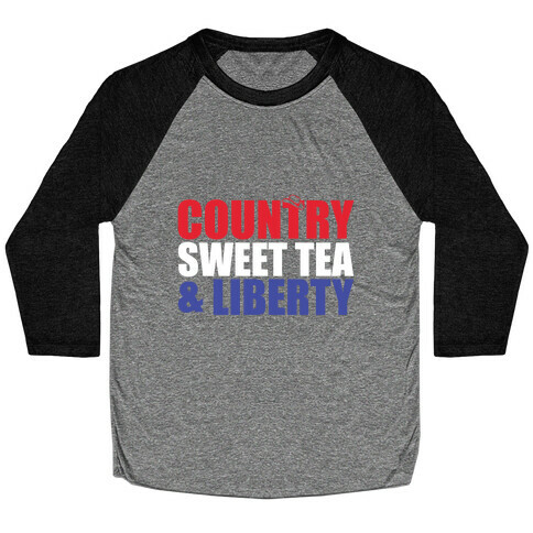 Country, Sweet Tea, Liberty Baseball Tee