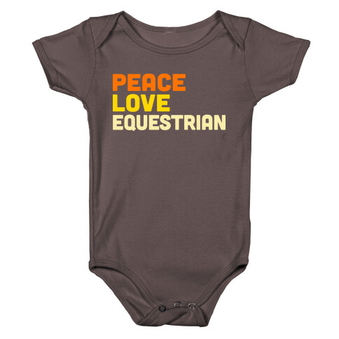 Peace, Love, Equestrian Baby One-Piece