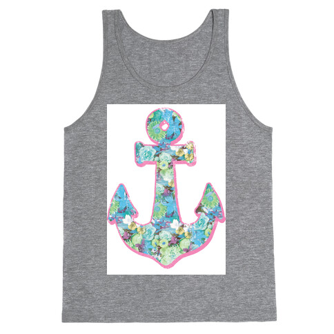 Floral Anchor (Aqua) Tank Top