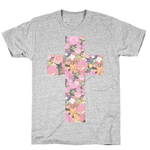 Vintage Floral Cross T-Shirt