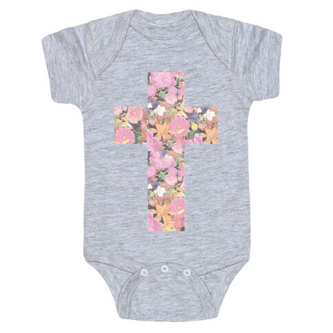 Vintage Floral Cross Baby One-Piece