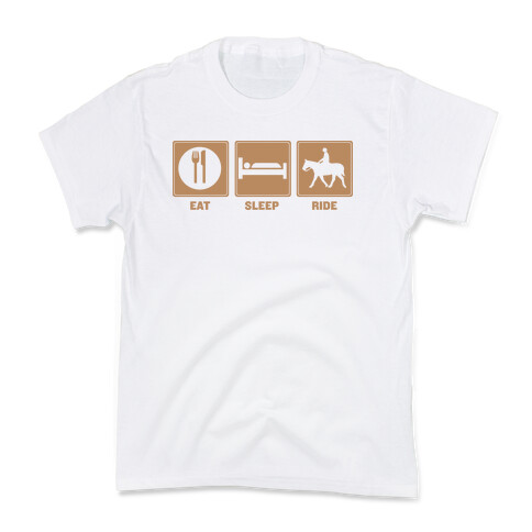 Eat, Sleep, Ride (Tan) Kids T-Shirt