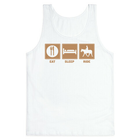 Eat, Sleep, Ride (Tan) Tank Top