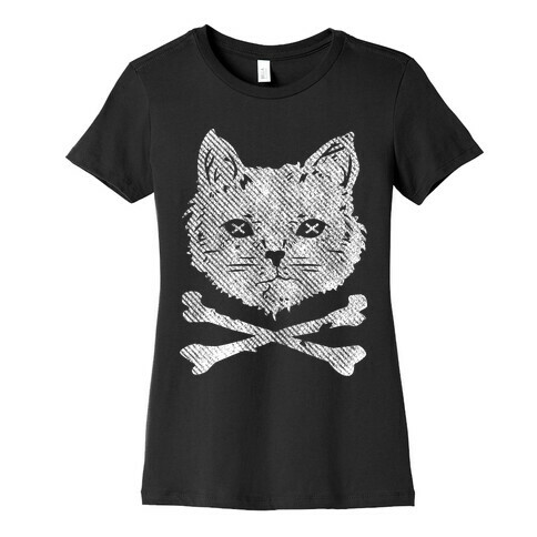 Cat and Cross Bones Womens T-Shirt