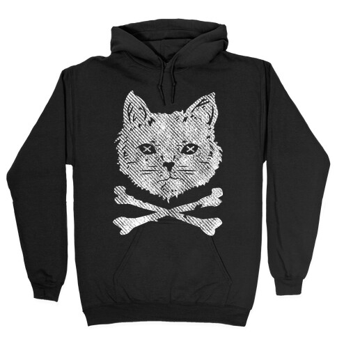 Cat and Cross Bones Hooded Sweatshirt
